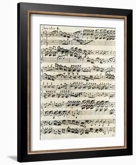 Original Manuscript of Bach's Eighth Invention-null-Framed Giclee Print