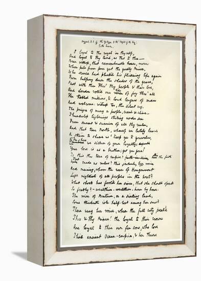 Original Manuscript of the Epilogue to the Idylls of the King, C1872-Alfred Lord Tennyson-Framed Premier Image Canvas