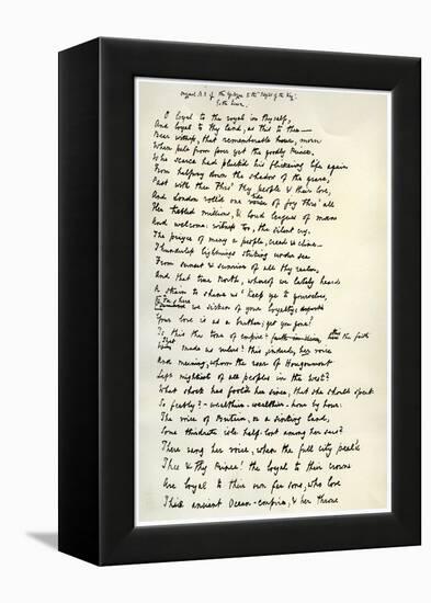 Original Manuscript of the Epilogue to the Idylls of the King, C1872-Alfred Lord Tennyson-Framed Premier Image Canvas