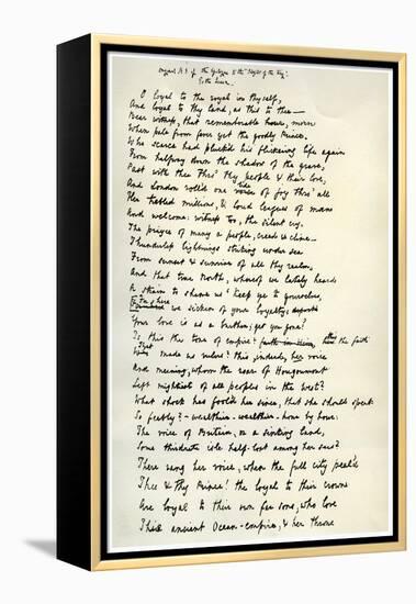 Original Manuscript of the Epilogue to the Idylls of the King, C1872-Alfred Lord Tennyson-Framed Premier Image Canvas