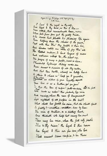 Original Manuscript of the Epilogue to the Idylls of the King, C1872-Alfred Lord Tennyson-Framed Premier Image Canvas