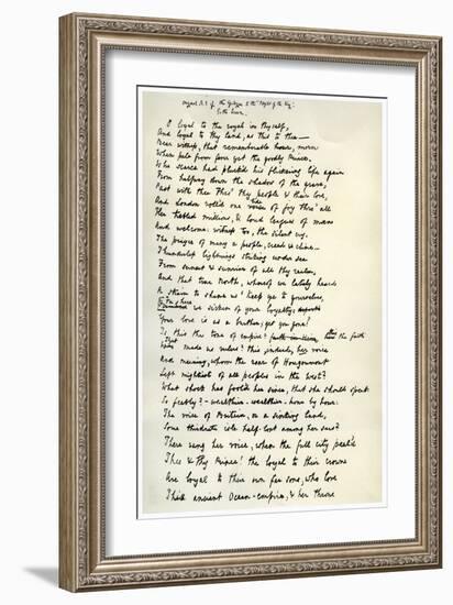 Original Manuscript of the Epilogue to the Idylls of the King, C1872-Alfred Lord Tennyson-Framed Giclee Print