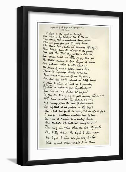 Original Manuscript of the Epilogue to the Idylls of the King, C1872-Alfred Lord Tennyson-Framed Giclee Print