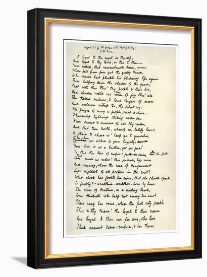 Original Manuscript of the Epilogue to the Idylls of the King, C1872-Alfred Lord Tennyson-Framed Giclee Print