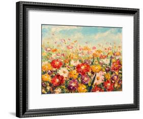 Original Oil Painting of Flowers,Beautiful Field Flowers on Canvas. Modern Impressionism.Impasto Ar-Lera Art-Framed Art Print