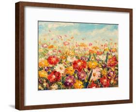 Original Oil Painting of Flowers,Beautiful Field Flowers on Canvas. Modern Impressionism.Impasto Ar-Lera Art-Framed Art Print