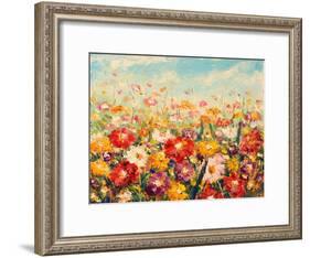 Original Oil Painting of Flowers,Beautiful Field Flowers on Canvas. Modern Impressionism.Impasto Ar-Lera Art-Framed Art Print