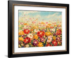 Original Oil Painting of Flowers,Beautiful Field Flowers on Canvas. Modern Impressionism.Impasto Ar-Lera Art-Framed Art Print