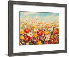Original Oil Painting of Flowers,Beautiful Field Flowers on Canvas. Modern Impressionism.Impasto Ar-Lera Art-Framed Art Print