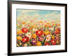 Original Oil Painting of Flowers,Beautiful Field Flowers on Canvas. Modern Impressionism.Impasto Ar-Lera Art-Framed Art Print