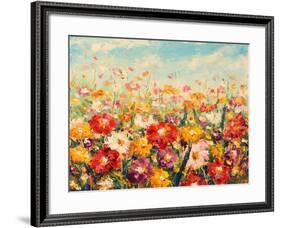 Original Oil Painting of Flowers,Beautiful Field Flowers on Canvas. Modern Impressionism.Impasto Ar-Lera Art-Framed Art Print