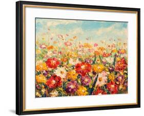 Original Oil Painting of Flowers,Beautiful Field Flowers on Canvas. Modern Impressionism.Impasto Ar-Lera Art-Framed Art Print