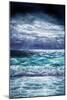 Original Oil Painting Showing Waves in Ocean or Sea on Canvas. Modern Impressionism, Modernism,Mari-Boyan Dimitrov-Mounted Art Print