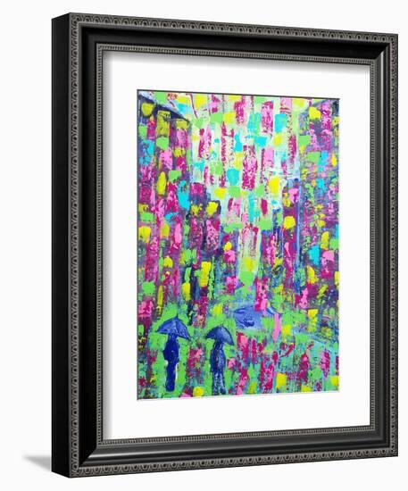 Original Painting On Canvas For Background Or Concept Impressionist Painting-DenysKuvaiev-Framed Art Print