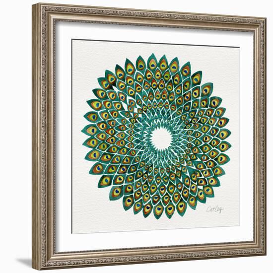 Original Peacock-Cat Coquillette-Framed Giclee Print