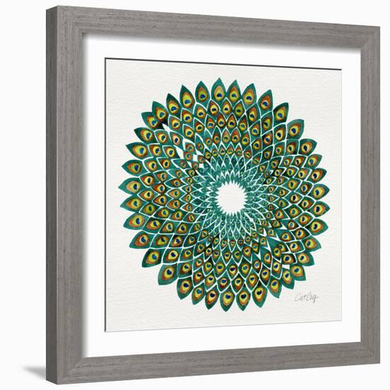 Original Peacock-Cat Coquillette-Framed Giclee Print