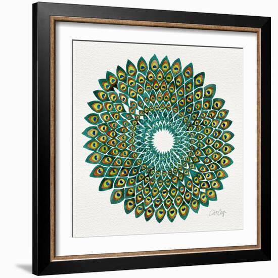 Original Peacock-Cat Coquillette-Framed Giclee Print