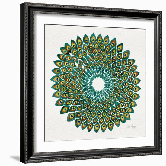 Original Peacock-Cat Coquillette-Framed Giclee Print