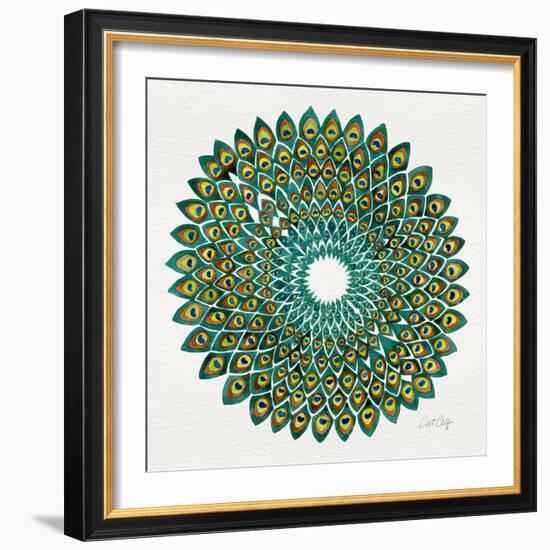 Original Peacock-Cat Coquillette-Framed Giclee Print