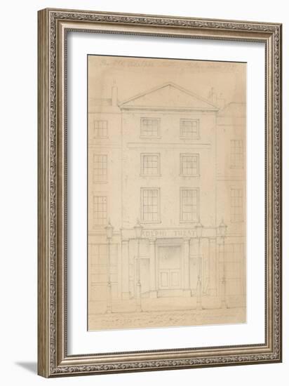 Original Pencil Sketch of the Adelphi Theatre, London, by Thomas H Shepherd-Thomas Hosmer Shepherd-Framed Giclee Print