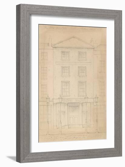 Original Pencil Sketch of the Adelphi Theatre, London, by Thomas H Shepherd-Thomas Hosmer Shepherd-Framed Giclee Print