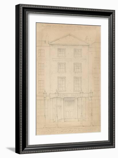 Original Pencil Sketch of the Adelphi Theatre, London, by Thomas H Shepherd-Thomas Hosmer Shepherd-Framed Giclee Print