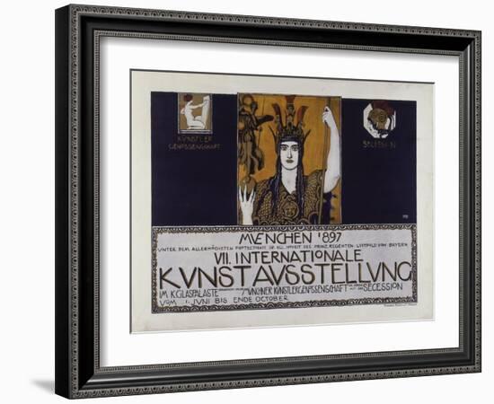 Original Poster for the Vii. International Art Exhibition 1897-Franz von Stuck-Framed Giclee Print