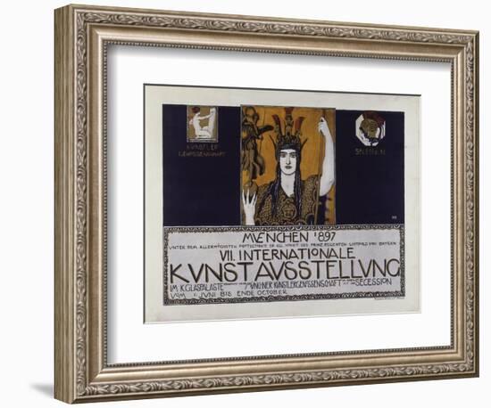 Original Poster for the Vii. International Art Exhibition 1897-Franz von Stuck-Framed Giclee Print