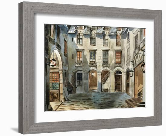 Original Set Design Sketch for Second Act of Opera La Boheme-Ruggero Leoncavallo-Framed Giclee Print