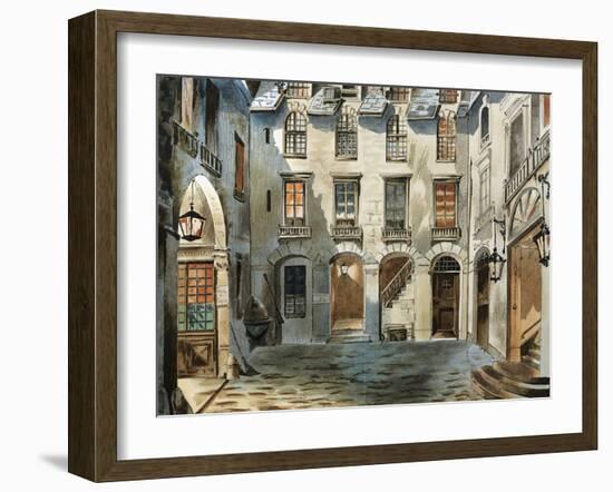 Original Set Design Sketch for Second Act of Opera La Boheme-Ruggero Leoncavallo-Framed Giclee Print