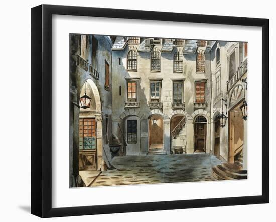 Original Set Design Sketch for Second Act of Opera La Boheme-Ruggero Leoncavallo-Framed Giclee Print