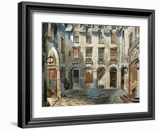 Original Set Design Sketch for Second Act of Opera La Boheme-Ruggero Leoncavallo-Framed Giclee Print