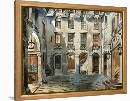 Original Set Design Sketch for Second Act of Opera La Boheme-Ruggero Leoncavallo-Framed Premier Image Canvas