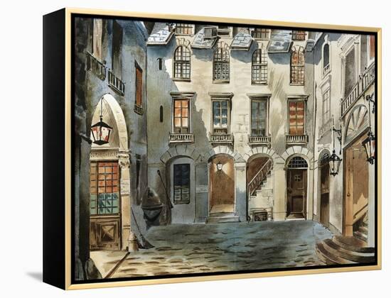 Original Set Design Sketch for Second Act of Opera La Boheme-Ruggero Leoncavallo-Framed Premier Image Canvas