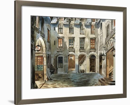 Original Set Design Sketch for Second Act of Opera La Boheme-Ruggero Leoncavallo-Framed Giclee Print