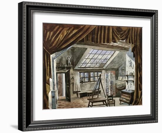 Original Set Design Sketch for Third Act of Opera La Boheme-Ruggero Leoncavallo-Framed Giclee Print