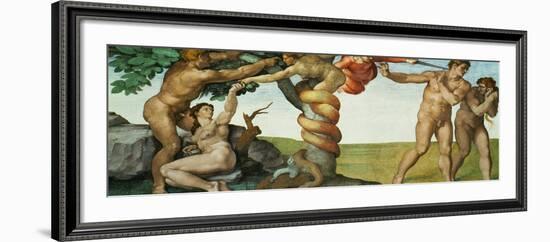 Original Sin, Ceiling Frescoes after Restoration-Michelangelo Buonarroti-Framed Giclee Print