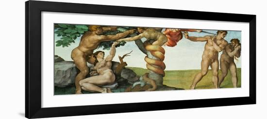 Original Sin, Ceiling Frescoes after Restoration-Michelangelo Buonarroti-Framed Giclee Print