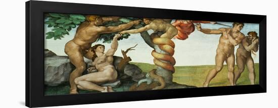 Original Sin, Ceiling Frescoes after Restoration-Michelangelo Buonarroti-Framed Giclee Print