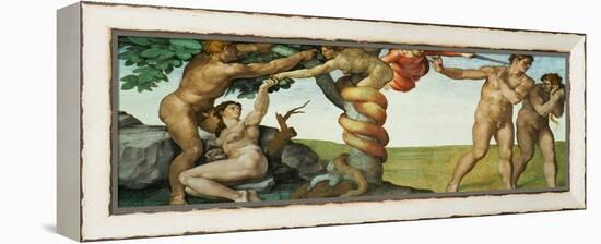 Original Sin, Ceiling Frescoes after Restoration-Michelangelo Buonarroti-Framed Premier Image Canvas