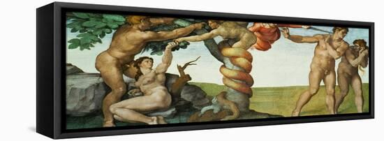 Original Sin, Ceiling Frescoes after Restoration-Michelangelo Buonarroti-Framed Premier Image Canvas