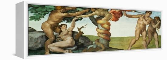 Original Sin, Ceiling Frescoes after Restoration-Michelangelo Buonarroti-Framed Premier Image Canvas