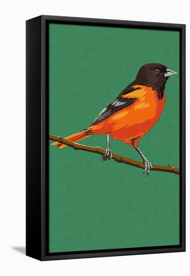 Oriole and Branch-Lantern Press-Framed Stretched Canvas