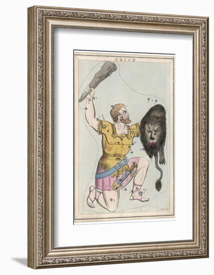 Orion Giant Hunter Clubbing a Lion-Sidney Hall-Framed Photographic Print