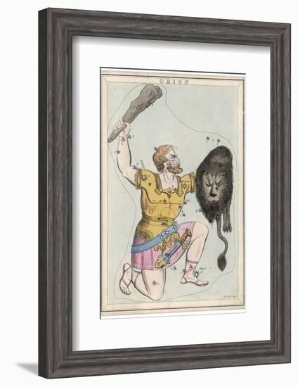 Orion Giant Hunter Clubbing a Lion-Sidney Hall-Framed Photographic Print