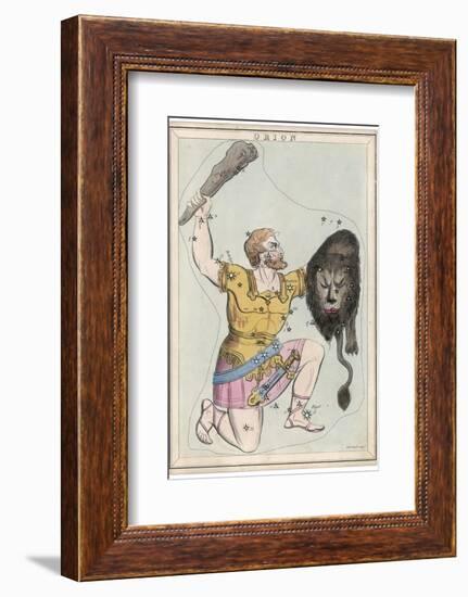 Orion Giant Hunter Clubbing a Lion-Sidney Hall-Framed Photographic Print