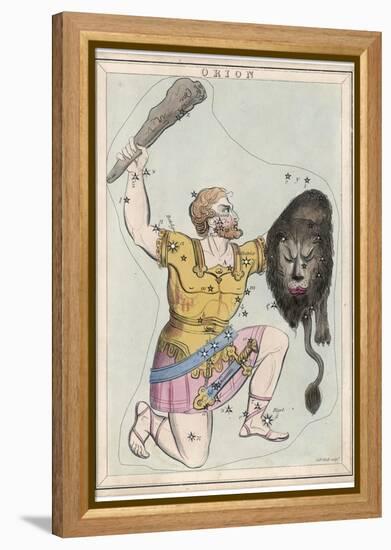 Orion Giant Hunter Clubbing a Lion-Sidney Hall-Framed Premier Image Canvas