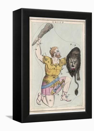 Orion Giant Hunter Clubbing a Lion-Sidney Hall-Framed Premier Image Canvas