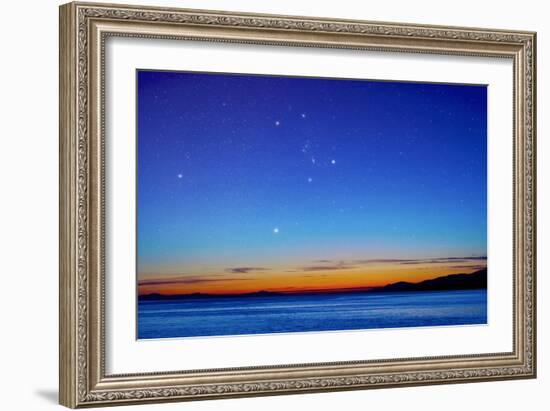 Orion Over the Georgia Strait, Canada-David Nunuk-Framed Photographic Print