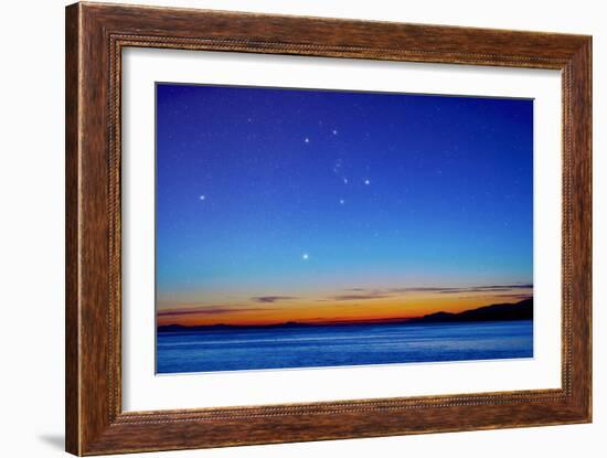 Orion Over the Georgia Strait, Canada-David Nunuk-Framed Photographic Print